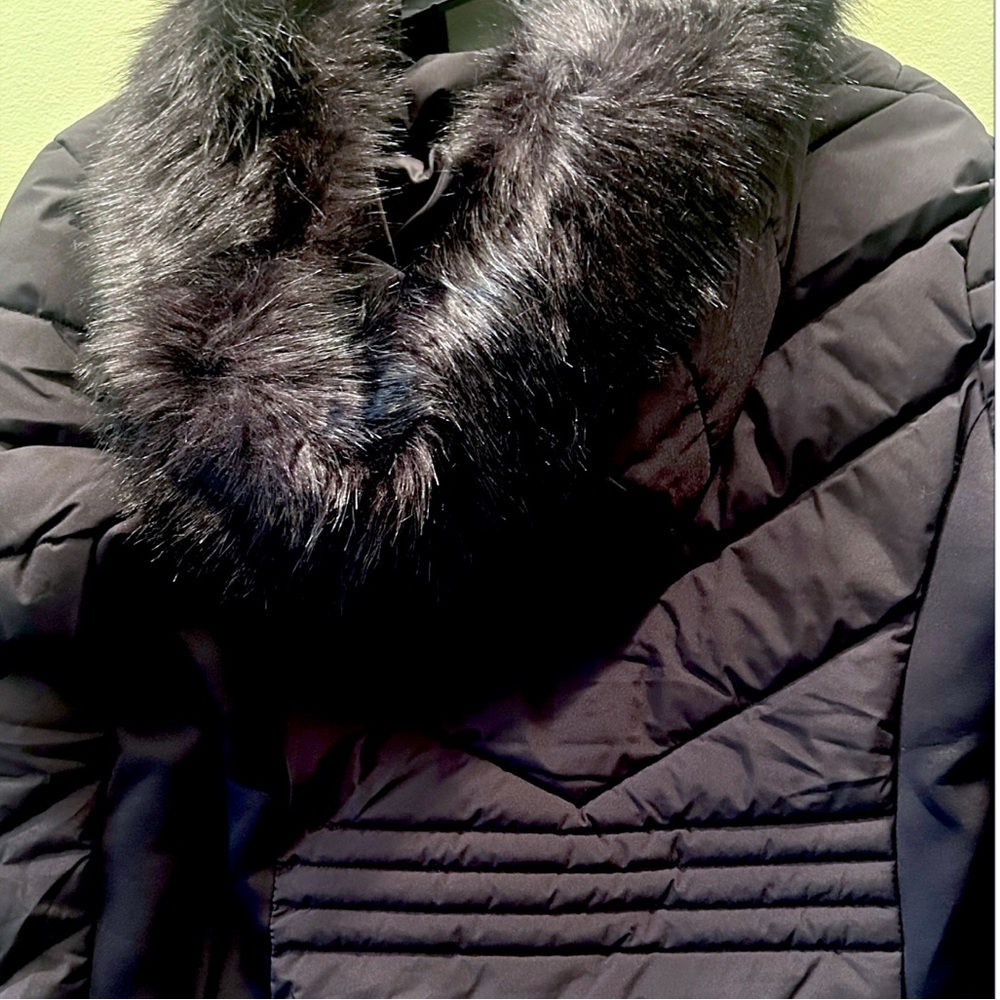NWT Michael Kors Petite Faux Fur Trim Hooded Puffer Coat Water Resistant XL xlp - Picture 10 of 10